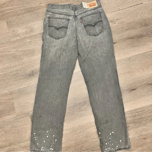 Womens Levis Lo Pro Straight Leg Acid Wash Gray Splatter Jeans size 29 - Picture 5 of 9